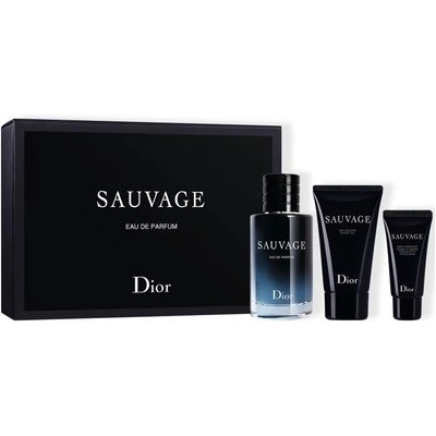 Dior Christian Dior Sauvage Darčeková sada, Parfumovaná voda 60ml + Sprchový gél 50ml + Gél na tvár a bradu 20ml, мъже