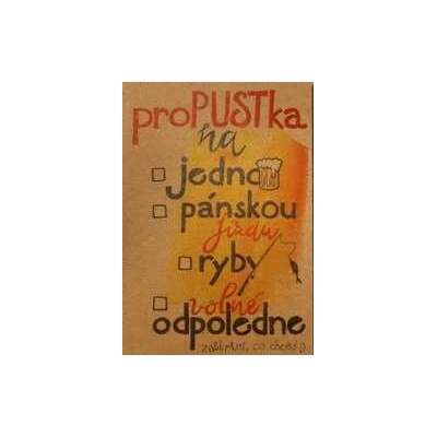 Přáníčko BeBechy - recyklovaný papír - Propustka