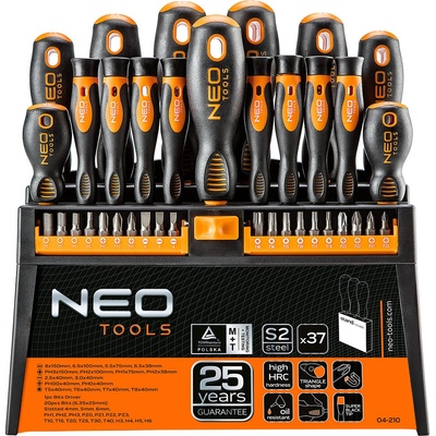NEO TOOLS Sada skrutkovačov s bitmi, 37 ks 04-210
