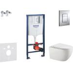 GROHE Rapid SL - Комплект за монтаж пред стена, тоалетна чиния „Gaia и седалка със система „softclose, бутон „Skate Cosmopolitan, хром SANI11BA1106 (SANI11BA1106)