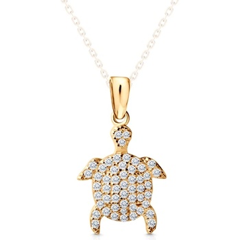 SAVICKI Висулка с костенурка savicki: жълто злато, цирконий