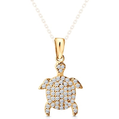 SAVICKI Висулка с костенурка savicki: жълто злато, цирконий