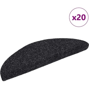 vidaXL Самозалепващи се постелки за стълби, 20 бр. , 56x17x3 см, черни, полукръгли (B.V.)