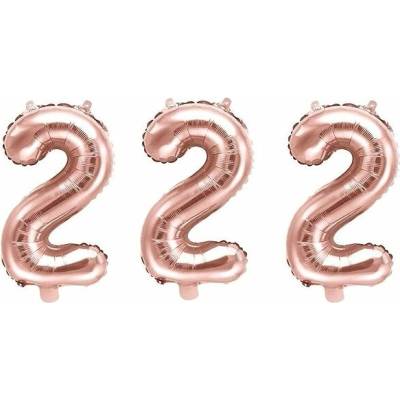 PARTYDECO Balón fóliový číslica ružovo-zlatá rose gold 2 35 cm nemožno plniť héliom FB10M-2-019R