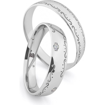 Blink Blink Klasické obrúčky z bieleho zlata so vzorom 8300 BL