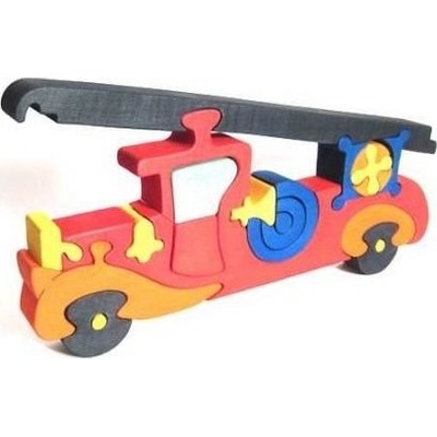 Fauna vkládací puzzle z masivu velké hasičské auto