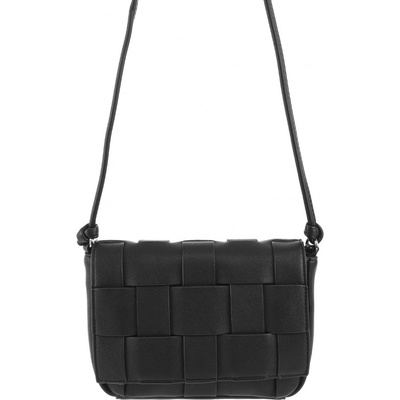 Pieces proplétaná kabelka crossbody ČERNÁ