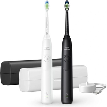 Комплект Електрически четки за зъби Philips Sonicare Series 5300 HX7109/01 бяла + черна, + бял + черен калъф (HX7109/01)