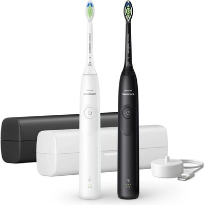 Комплект Електрически четки за зъби Philips Sonicare Series 5300 HX7109/01 бяла + черна, + бял + черен калъф (HX7109/01)