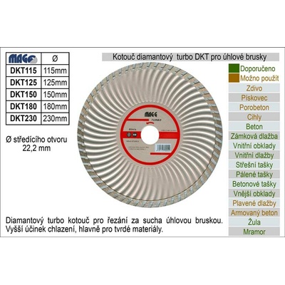 Diamantový kotouč TURBO 150x22,2mm - Magg DKT150
