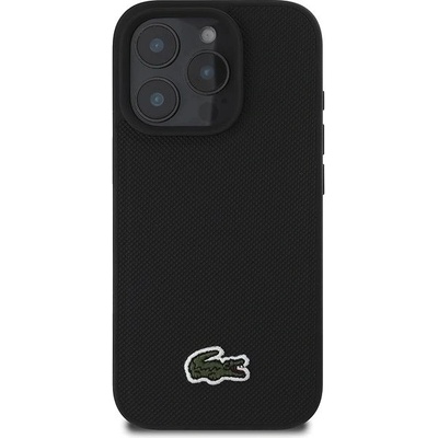 Lacoste Iconic Petit Pique Woven Logo MagSafe Zadní Kryt pro iPhone 16 Pro Max Black