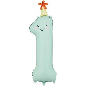 Party Deco Фолиев Балон Цифра с Парти Шапка - 1 (fb411t-1)