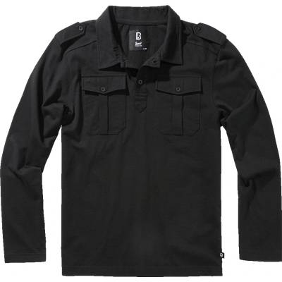 Brandit košeľa dlhý rukáv jersey Jon čierna