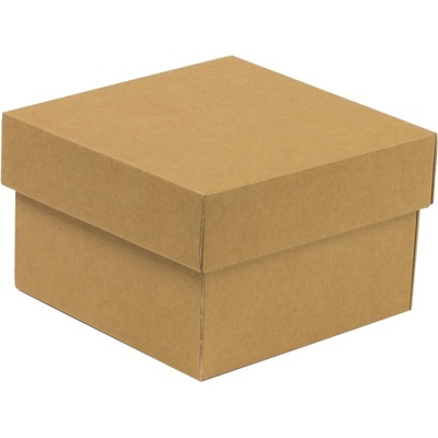 Dárková krabička s víkem 150x150x100/40 mm, hnědá - kraftová