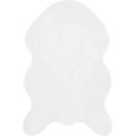 Pure Line Home Фигурална пътека olite имитация на заешка козина, с неплъзгаща се основа, Бяло