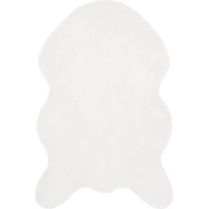Pure Line Home Фигурална пътека olite имитация на заешка козина, с неплъзгаща се основа, Бяло