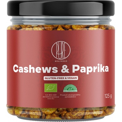 BrainMax Pure Cashews & Red Pepper kešu a paprika BIO 125 g