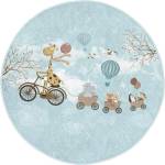 Mila Home Светлосин детски килим ø 100 cm Comfort - Mila Home (HKG-HaliRound-Comfort-10573-100x100)
