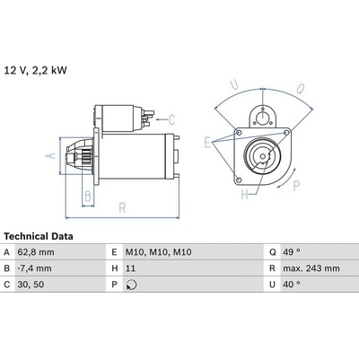 BOSCH 0 986 023 380 Startér (0986023380)