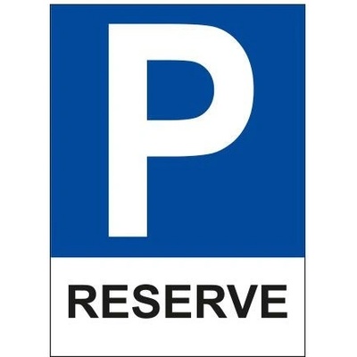 Značka Parkoviště reserve, plast A4