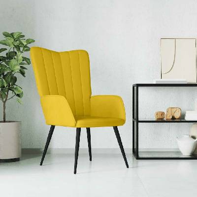 vidaXL 328124 relaxační hořčicově žluté samet