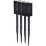 MILAGRO Комплект от 4 LED соларни лампи DECOR LED, 1, 2 V, 150 mAh, 3000 K, 39 см, IP44, черни (MI2914)