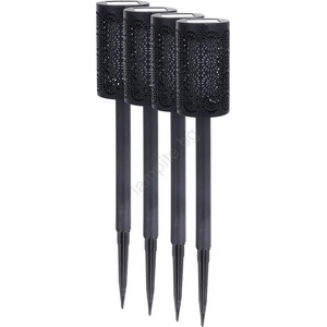 MILAGRO Комплект от 4 LED соларни лампи DECOR LED, 1, 2 V, 150 mAh, 3000 K, 39 см, IP44, черни (MI2914)