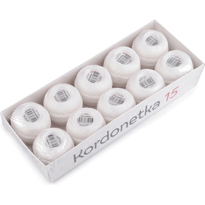 Příze Kordonetka 20 g Varianta: 8002/15 bílá, Balení: 10 ks