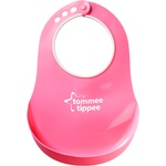 Tommee Tippee Силиконов лигавник с джоб Tommee Tippee - Essentials Comfi Neck Bib, Розов, 6 m+ (TT.0231)