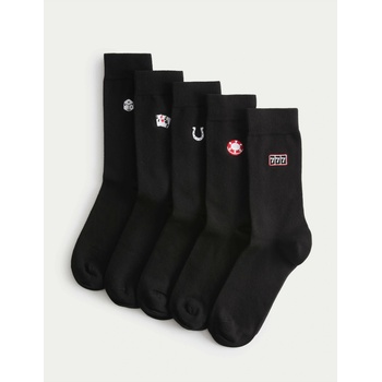 Marks & Spencer 5 чифта чорапи Cool & Fresh Casino с висок дял памук Marks & Spencer черна Marks & Spencer | Cheren | МЪЖЕ | 6-8.5