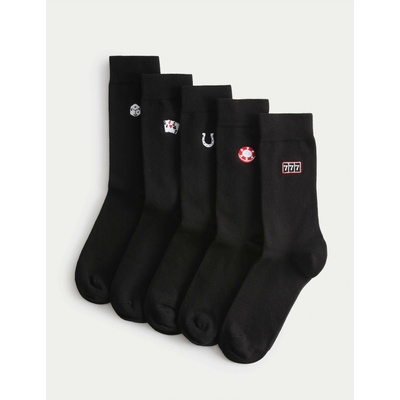 Marks & Spencer 5 чифта чорапи Cool & Fresh Casino с висок дял памук Marks & Spencer черна Marks & Spencer | Cheren | МЪЖЕ | 6-8.5