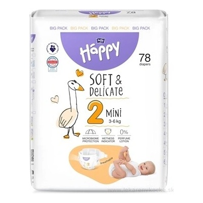 Torunskie Zaklady Materialow Opatrunkowych S.A. bella HAPPY Soft&Delicate 2 Mini 3-6 kg 78 ks