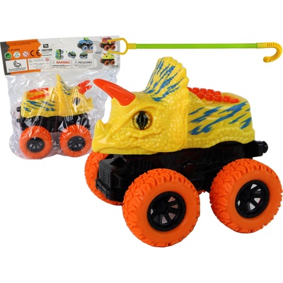Mamido Elektrické autíčko Terénne tlačidlo Triceratops Gumové kolesá Žltá