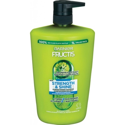 Garnier Fructis Strength & Shine Strengthening shampoo Posilňujúci šampón pre všetky typy vlasov bez lesku a sily 1000 ml