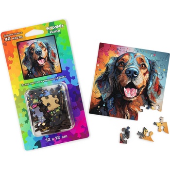 WoodMix Puzzles Дървен пъзел WoodMix, Кучета, 40 части - Кокер шпаньол (WM-P40-0019)