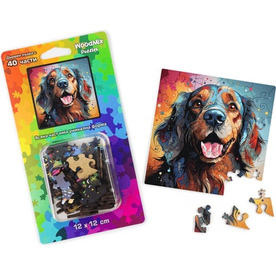WoodMix Puzzles Дървен пъзел WoodMix, Кучета, 40 части - Кокер шпаньол (WM-P40-0019)