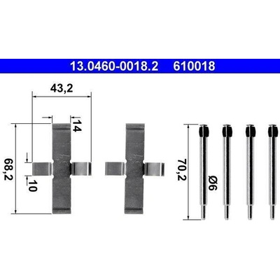 Sada příslušenství, obložení kotoučové brzdy ATE 13.0460-0018.2 (13046000182)