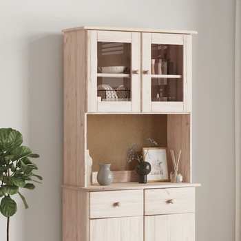vidaXL Надстройка за бюфет ALTA, 77x30x92 см, бор масив (353945)