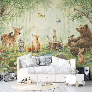 Art Gift Decor Фототапет Горски свят с животни и приказна атмосфера