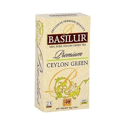 Basilur Premium Ceylon Green neprebal 25 x 2 g