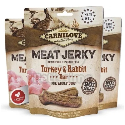 CARNILOVE Jerky Snack заешко & пуешко 100 г