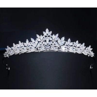 B-Top luxusní svatební korunka diadém s AAA zirkony Queen