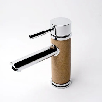 Image 1 of Стоящ смесител за умивалник icl 1458234c pietra di legno, месинг, хром + дървесен, 18см (1458234)