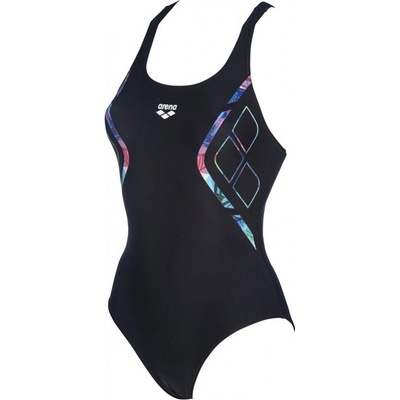 Arena Reflected Simmetry V Back One Piece black/Neon Blue