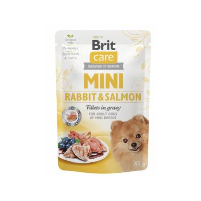 Brit Care Mini Rabbit & Salmon fillets in gravy 85g