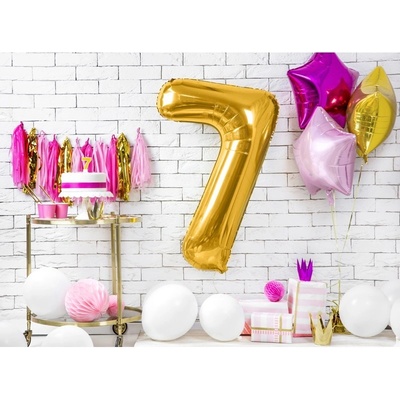 Party Deco FB1M-7-019 Fóliový balón Číslo zlatý 86cm 7