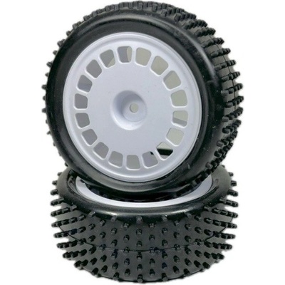 Absima buggy pneu Mini Pin včetně disku 1:10 přední bílé 2 ks