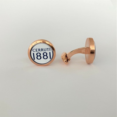Cerruti 1881 manžetové knoflíčky Rose Gold with White Epoxy