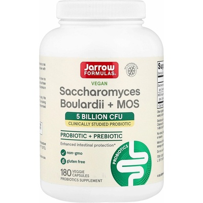 Jarrow Saccharomyces Boulardii + MOS probiotika 5 miliard CFU 180 rostlinných kapslí s pomalým uvolňováním