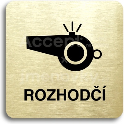 ACCEPT Piktogram rozhodčí III - zlatá tabulka - černý tisk bez rámečku